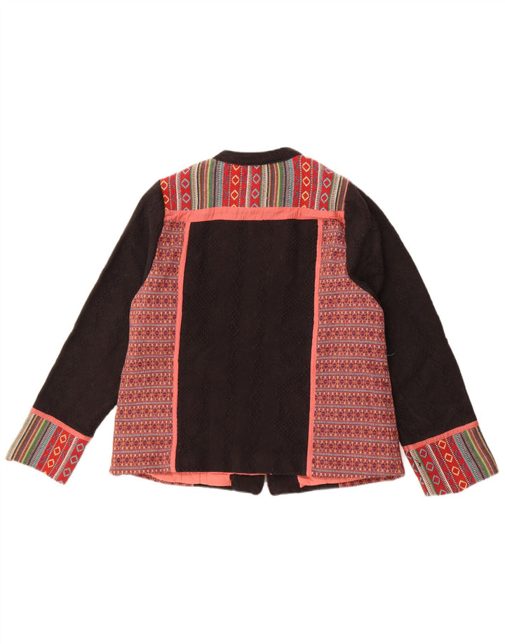 Monsoon ženski sako jakna UK 18 XL crni Fair Isle pamuk