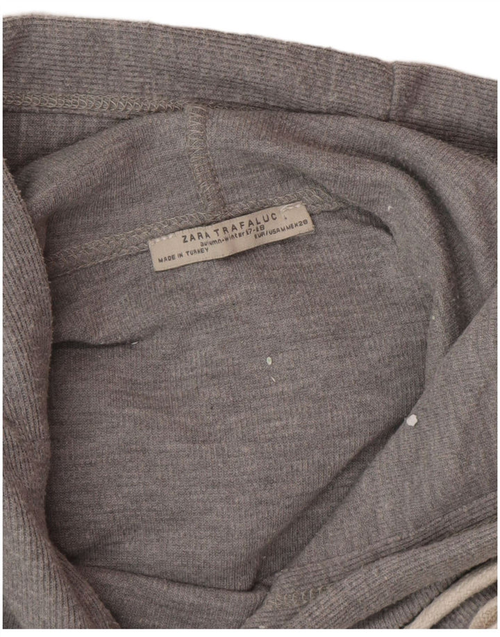 Zara ženska prevelika majica s kapuljačom dugih rukava UK 14 srednje sive točke