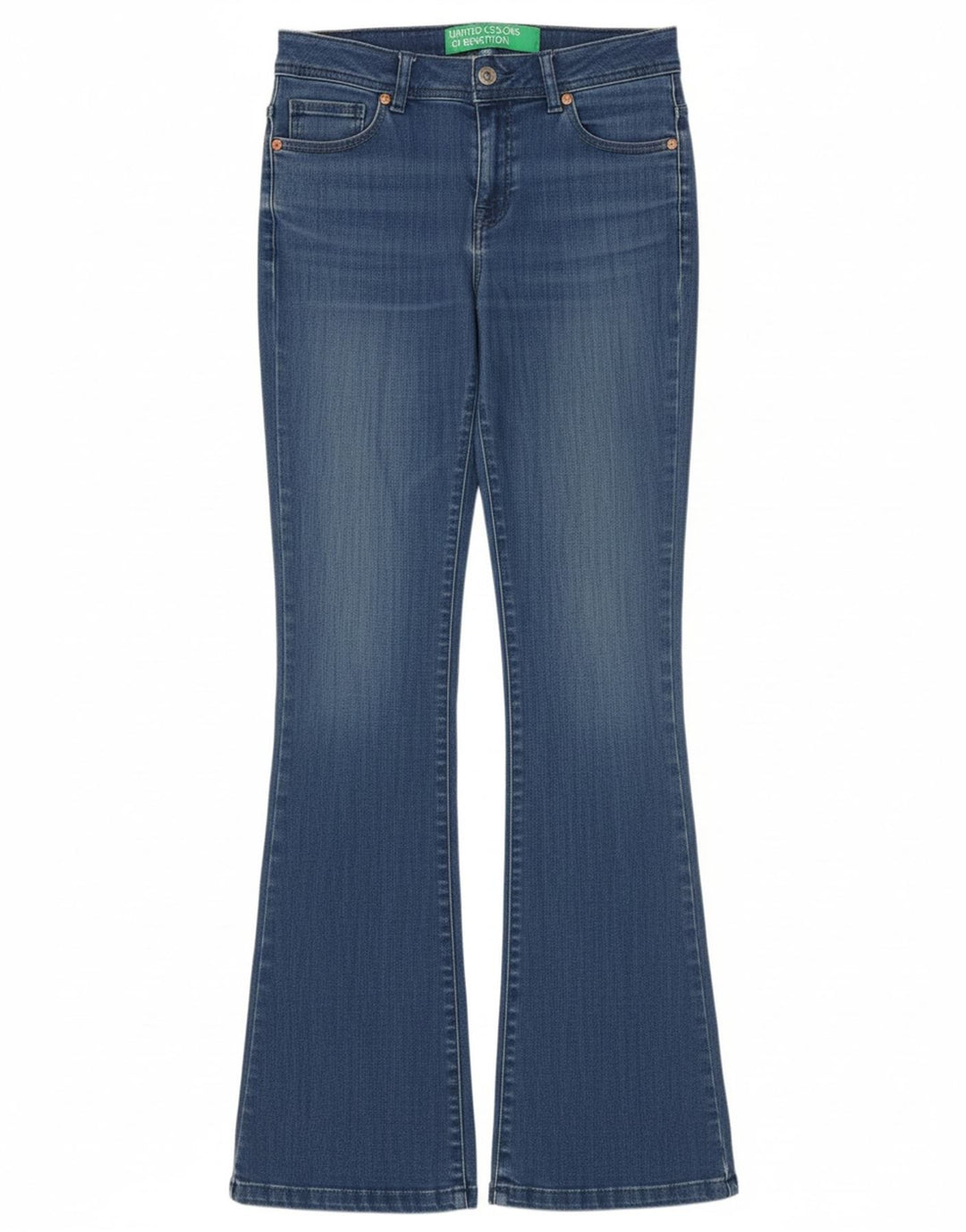 BENETTON Womens Flared Jeans W26 L33 Blue Cotton