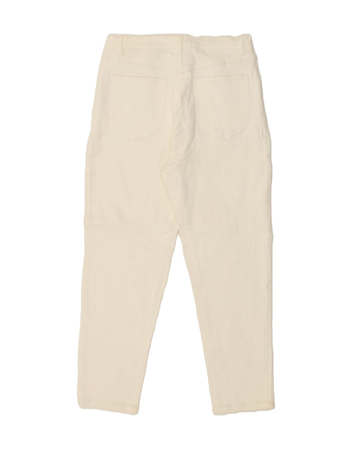 VINTAGE Womens Cropped Jeans EU 42 Medium W30 L25 White Cotton Vintage Vintage and Second-Hand Vintage from Messina Hembry 