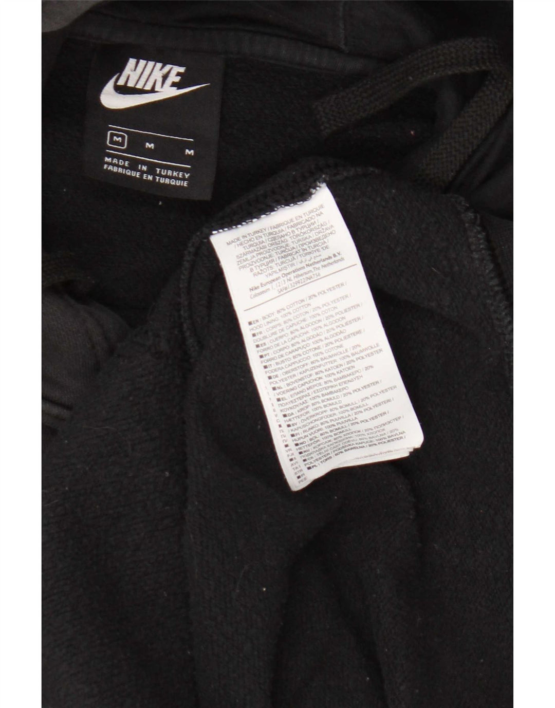 Nike muška majica s kapuljačom srednje veličine, crni pamuk