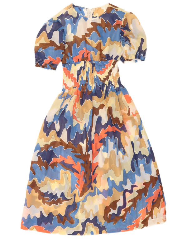 Vintage Womens Abstract Pattern Maxi Dress UK 8 Small Multicoloured