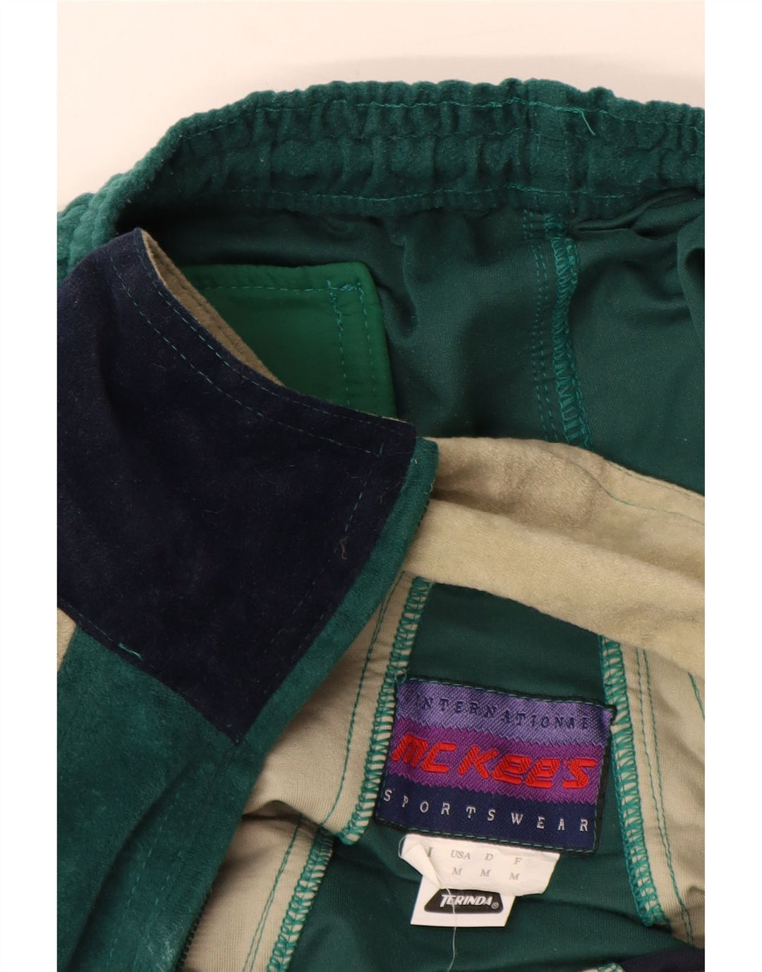 MC KEE'S Muška puna trenirka od velura, poliester srednje zelene boje