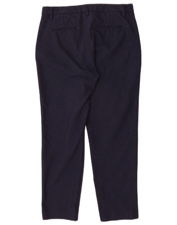 Benetton ženske uske chino hlače UK 10 male W28 L27 tamnoplave geometrijske