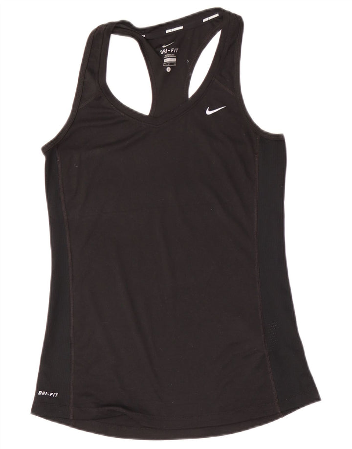 Nike Ženski Dri Fit Vest Top UK 8 Mali crni poliester