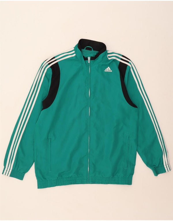 Adidas Mens Climalite Tracksuit Top Jacket Large Turquoise Colourblock