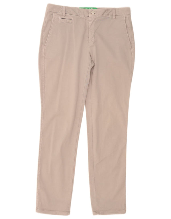 Benetton ženske uske chino hlače UK 10 male W32 L29 sivi pamuk