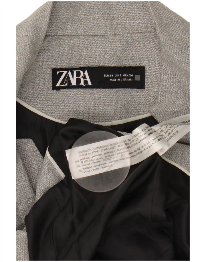 Zara ženski sako sa 1 gumbom EU 34 2XS sivi poliester