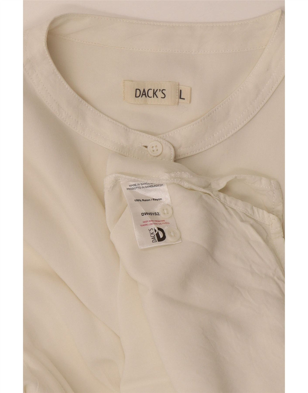 Dack's ženska pulover majica s dugim vezom UK 16 Large Off White Rayon