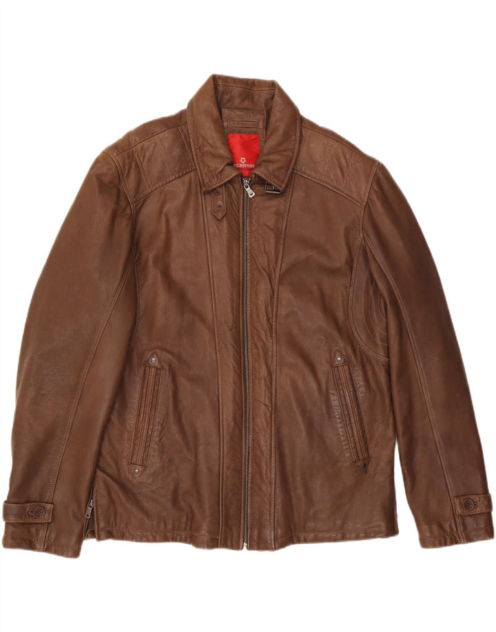 MILESTONE muška kožna jakna UK 40 velika smeđa koža