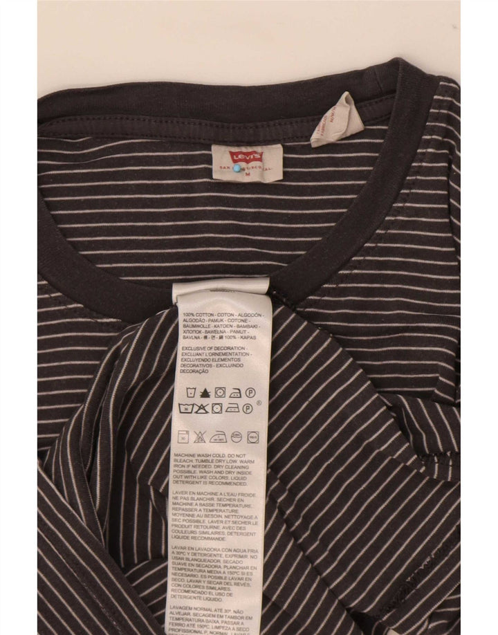 Levi's ženska majica dugih rukava UK 12 srednje crne pruge od pamuka