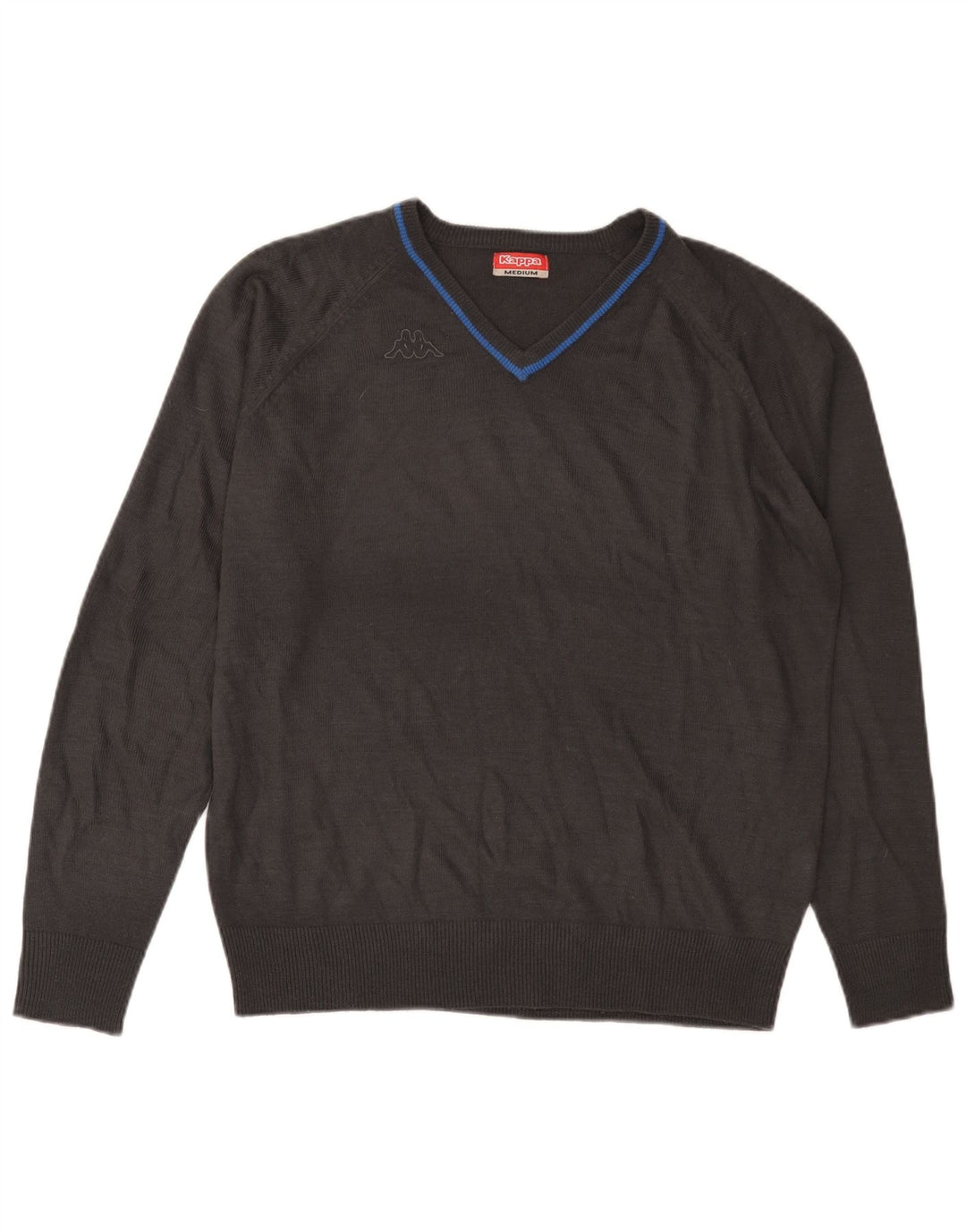 KAPPA muški džemper s V-izrezom srednje sivi akril