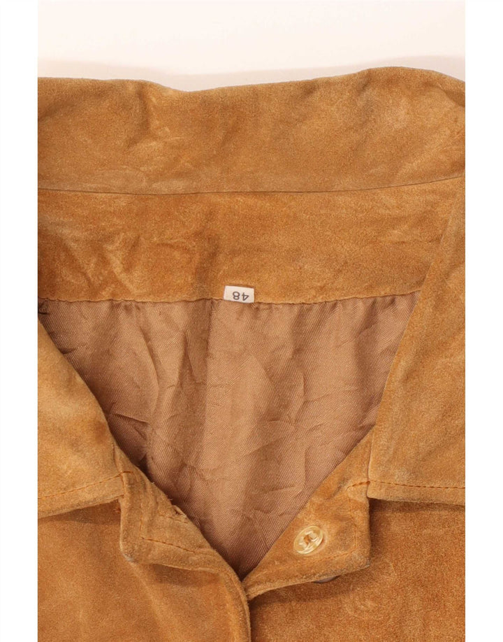 Vintage ženska jakna od brušene kože IT 48 XL, bež koža