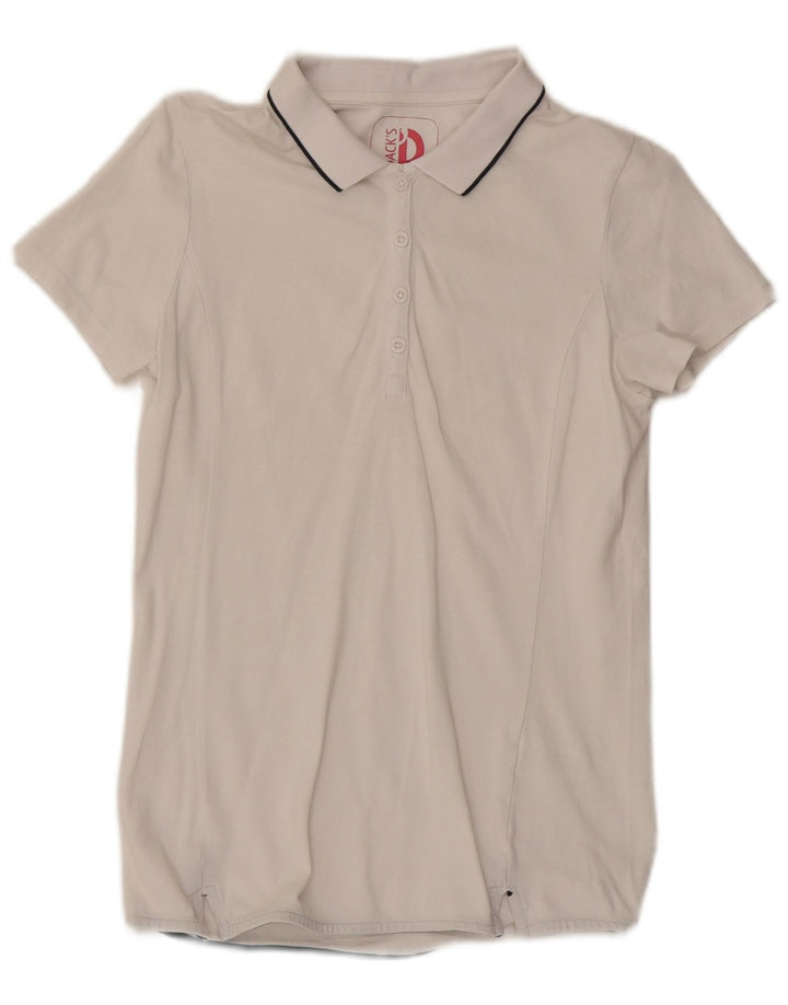 Dack's ženska polo majica UK 12 Srednje bijeli pamuk