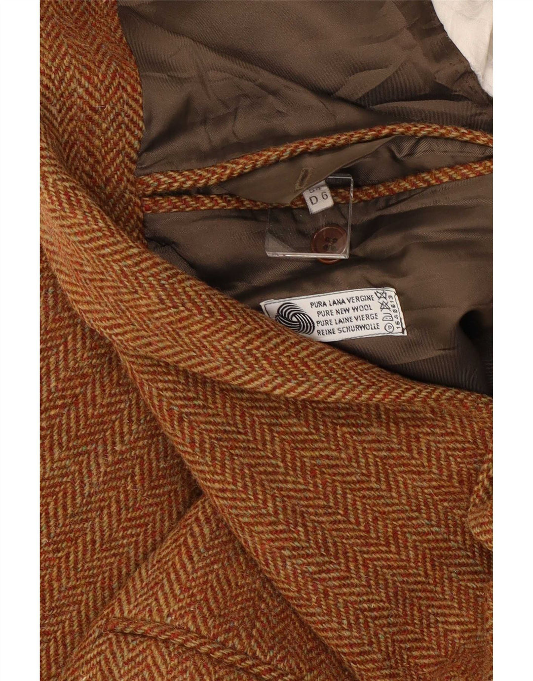 Harris Tweed Muški sako sa 2 gumba IT 54 2XL Smeđa vuna riblja kost