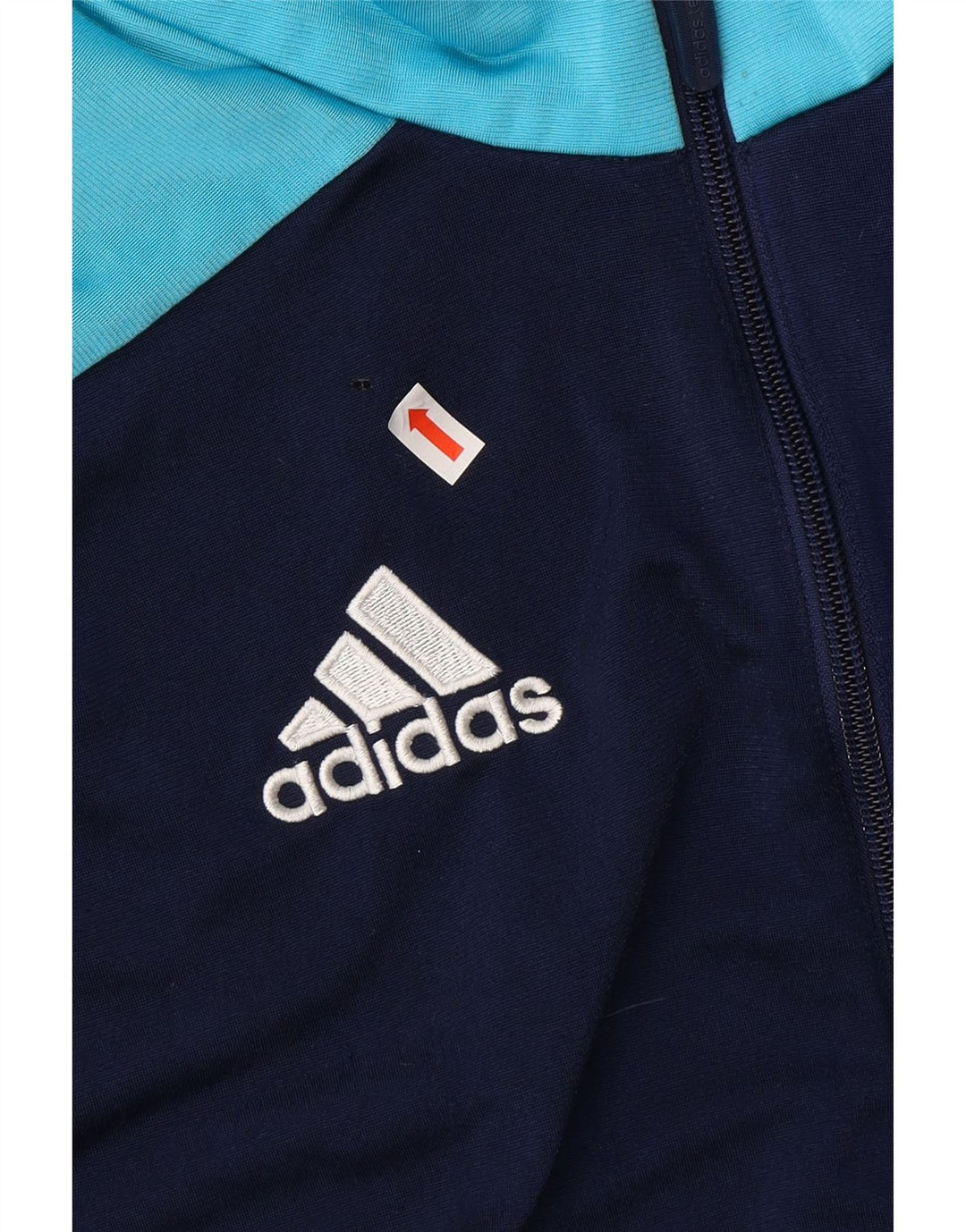 ADIDAS Mens Tracksuit Top Jacket Medium Navy Blue Colourblock Polyester Vintage Adidas and Second-Hand Adidas from Messina Hembry 