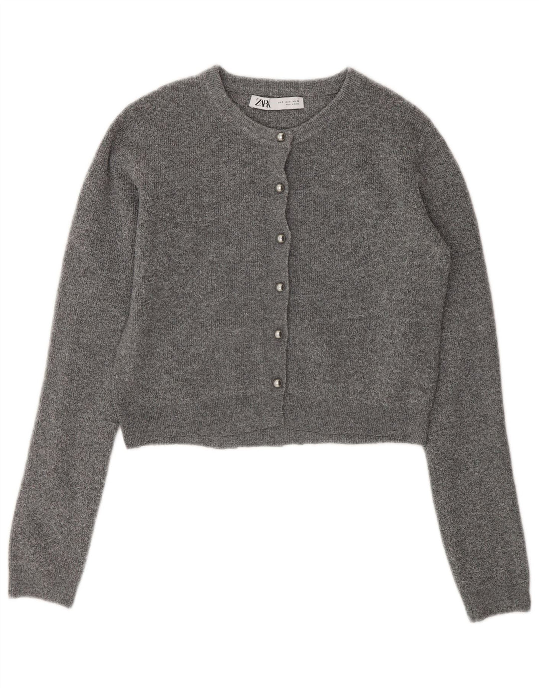 Zara ženski kratki kardigan pulover UK 10 Small Gray