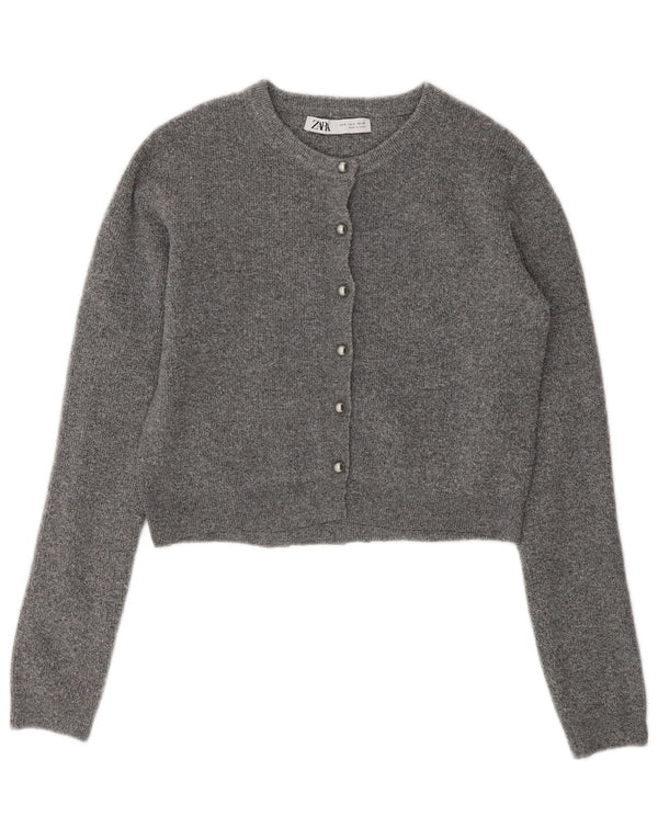 Zara ženski kratki kardigan pulover UK 10 Small Gray