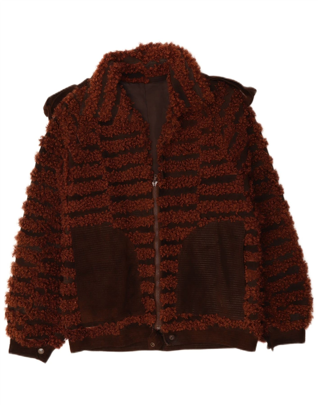 VINTAGE ženska bomber jakna UK 16 velike smeđe pruge