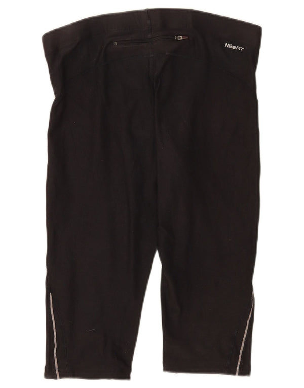 Nike Womens Capri Leggings UK 10-12 Medium Black Polyester