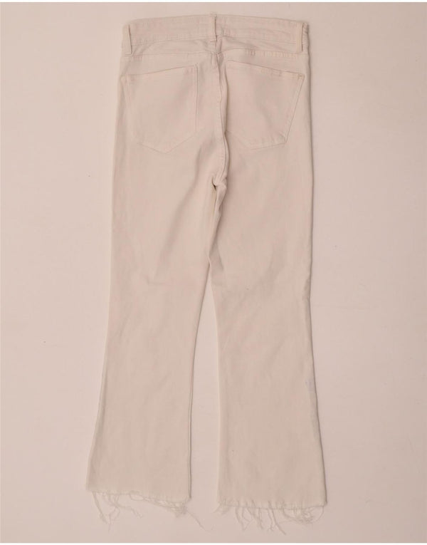 Zara ženske crop bootcut traperice EU 40 srednje W30 L25 bijele