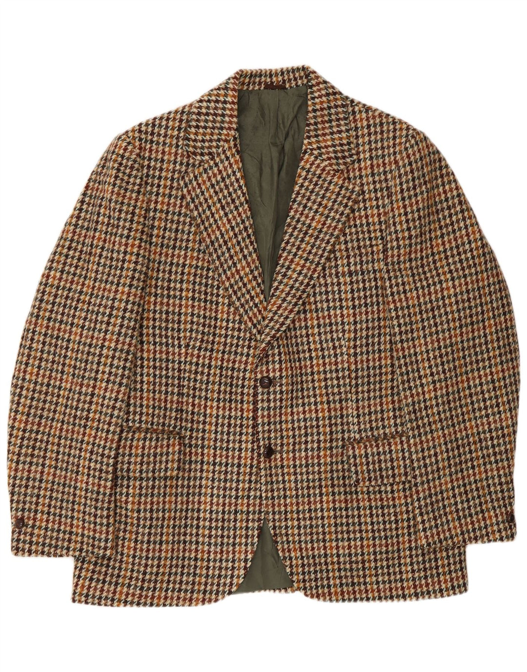 Harris Tweed muški sako sa 2 gumba UK 40 velika smeđa houndstooth