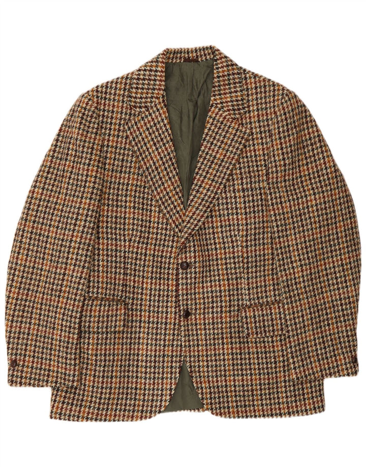 Harris Tweed muški sako sa 2 gumba UK 40 velika smeđa houndstooth