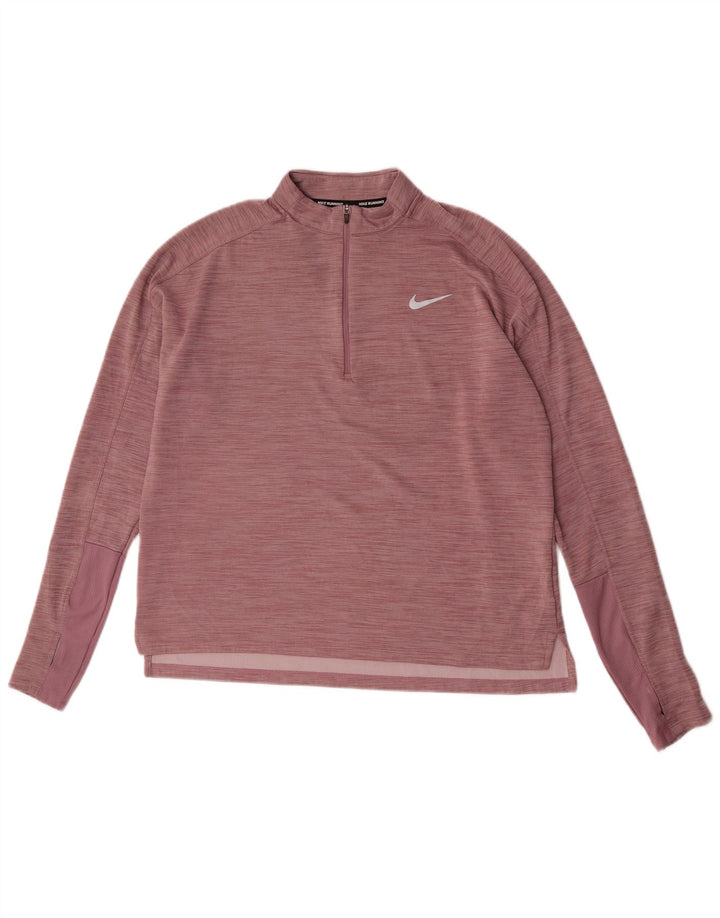 Nike Ženski Dri Fit Pulover Trenirka Top UK 16 Large Pink Flecked