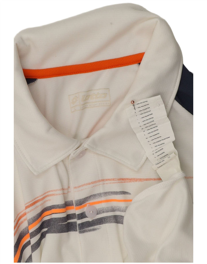 Lotto muška polo majica s grafikama, velika bijela poliesterska boja