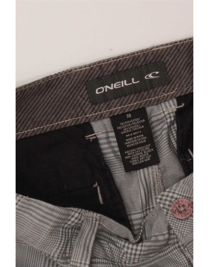 O'Neill ženske kratke chino hlače W30 srednje sivi karirani poliester