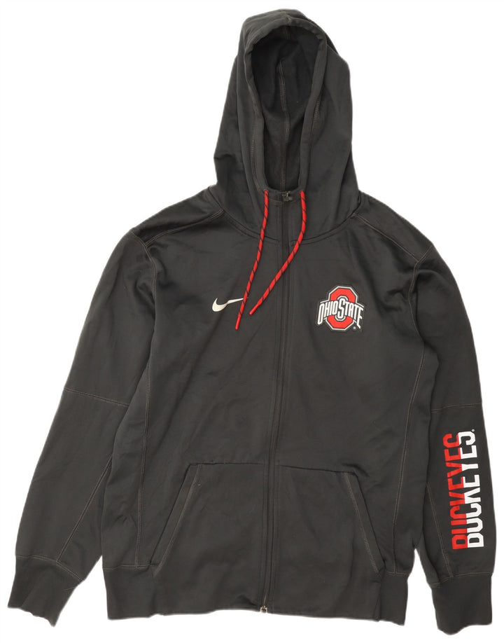 Nike muška pulover s kapuljačom s patentnim zatvaračem Ohio State Graphic srednje sivi poliester