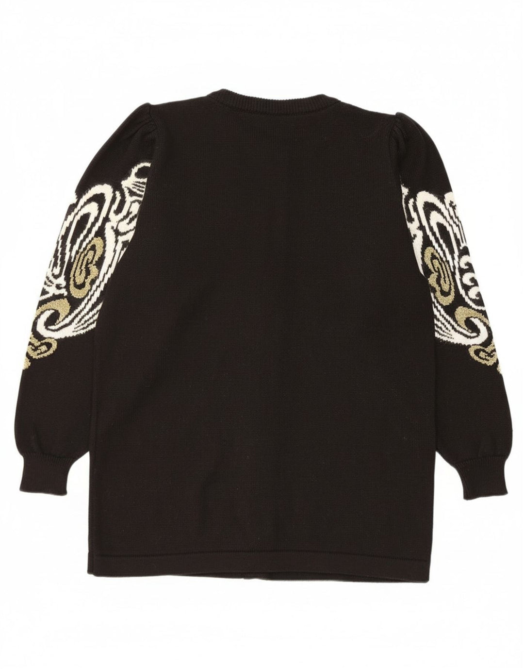 Vintage ženski kardigan džemper EU 38/40 Srednje crni paisley akril