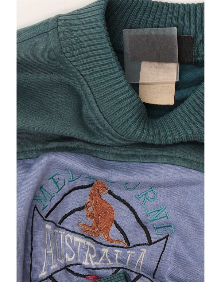 Vintage muška majica s grafičkim motivima XL poliester zelene boje