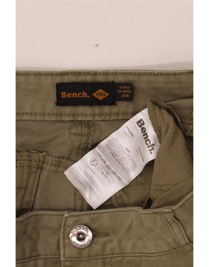 Bench Muške uske Cargo hlače W34 L30 kaki pamuk