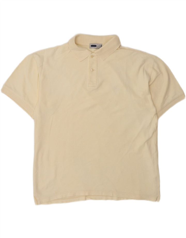 FILA Mens Polo Shirt IT 50 Large Yellow Cotton