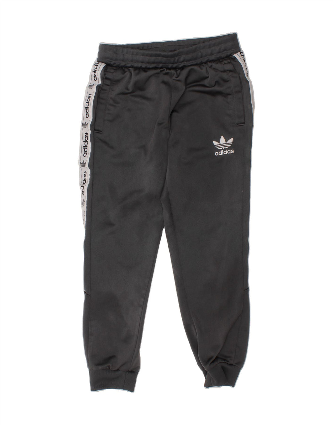 ADIDAS Boys Graphic Tracksuit Trousers Joggers 7-8 Years  Grey Polyester Vintage Adidas and Second-Hand Adidas from Messina Hembry 