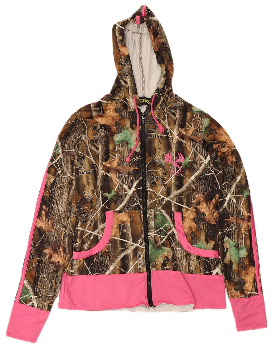 LONGLEAF CAMO ženski pulover s kapuljačom na patentni zatvarač UK 14 srednje bež kamuflažna