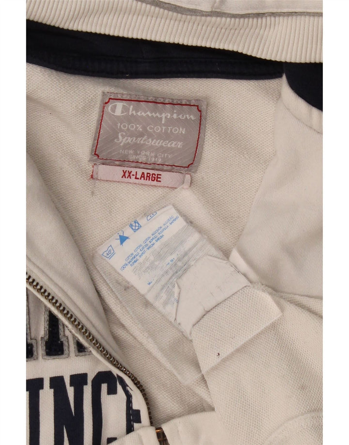 Champion muški pulover s kapuljačom s grafičkim patentnim zatvaračem 2XL bijeli pamuk