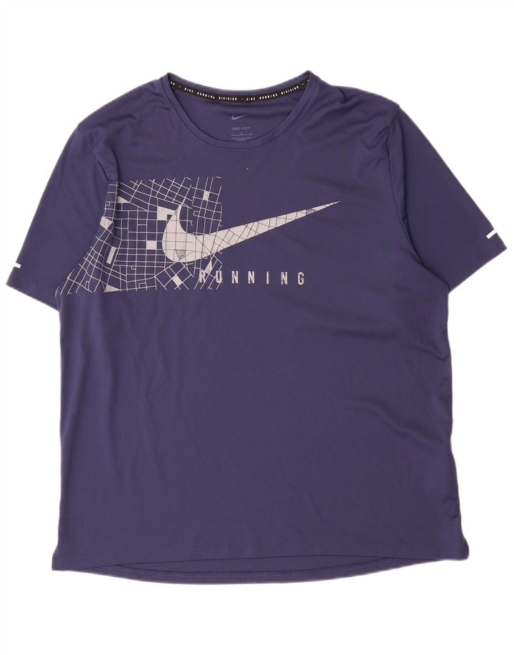 Velika muška majica kratkih rukava s motivima Nike, tamnoplavi poliester