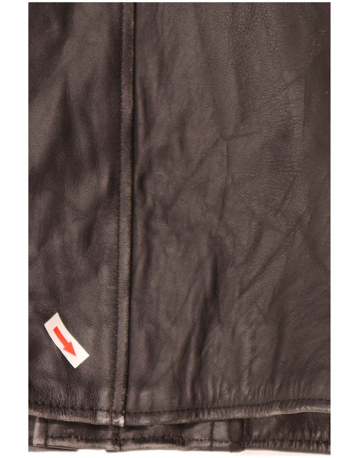 Vintage muška kožna jakna UK 44 2XL crna koža