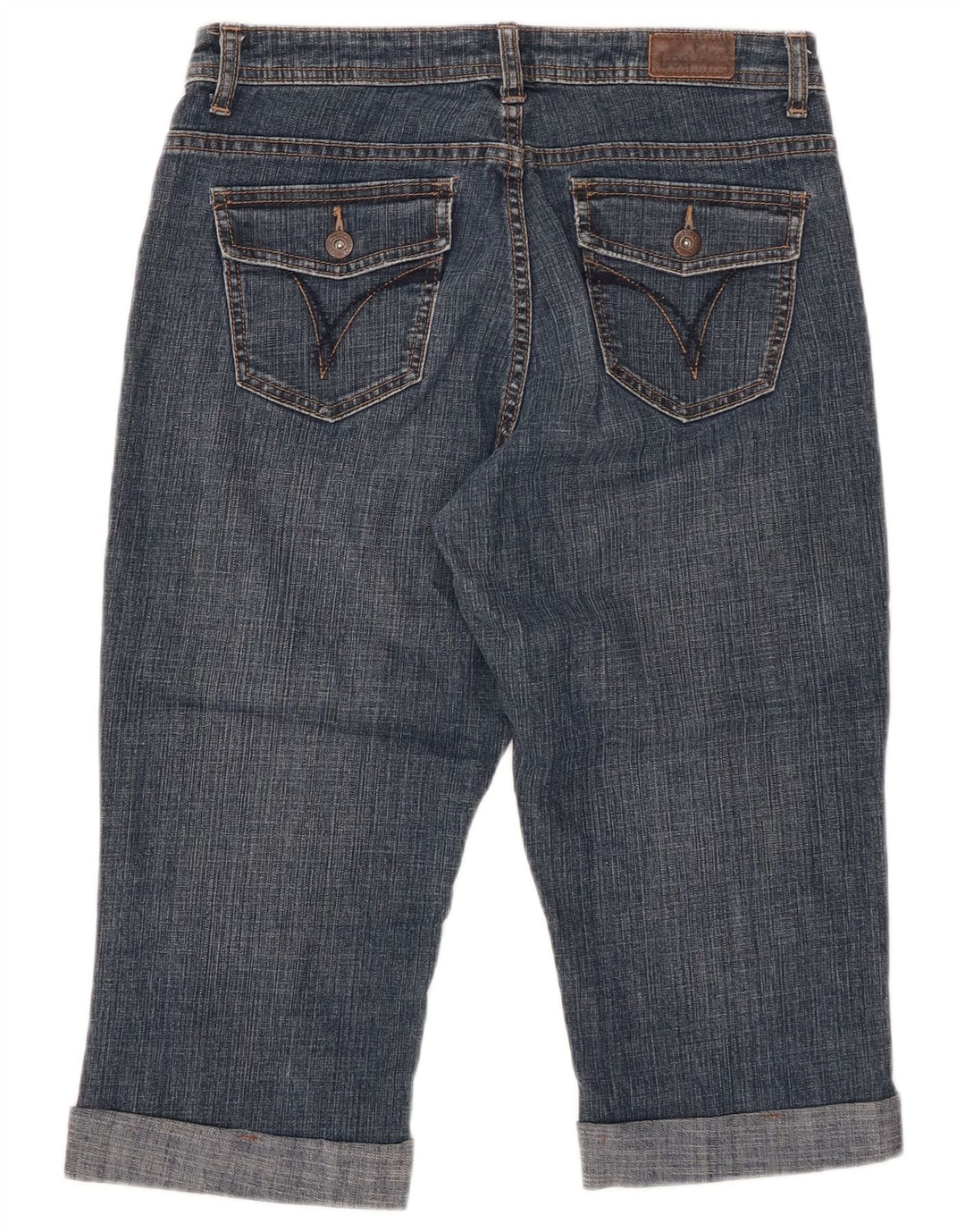 LEE Ženske kapri traperice srednjeg rasta US 8 srednje veličine W29, plavi pamuk