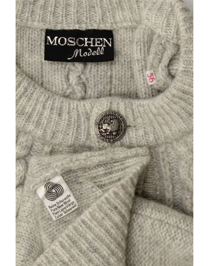 Moschen Modell muški kardigan džemper srednje sivi, nova vuna