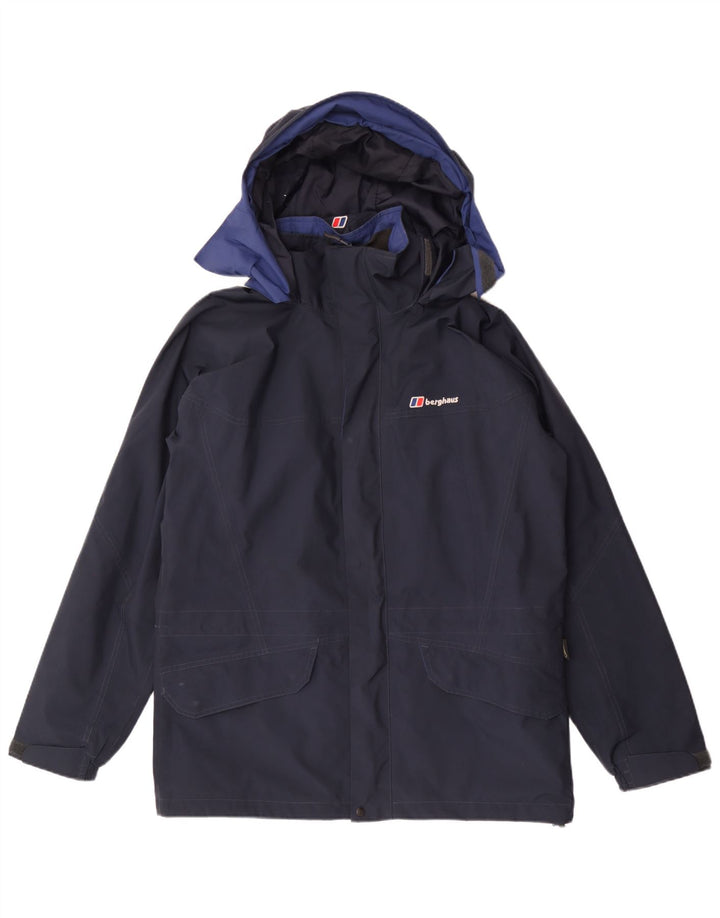 Berghaus muška kišna jakna s kapuljačom UK 38 srednje tamnoplavi poliester