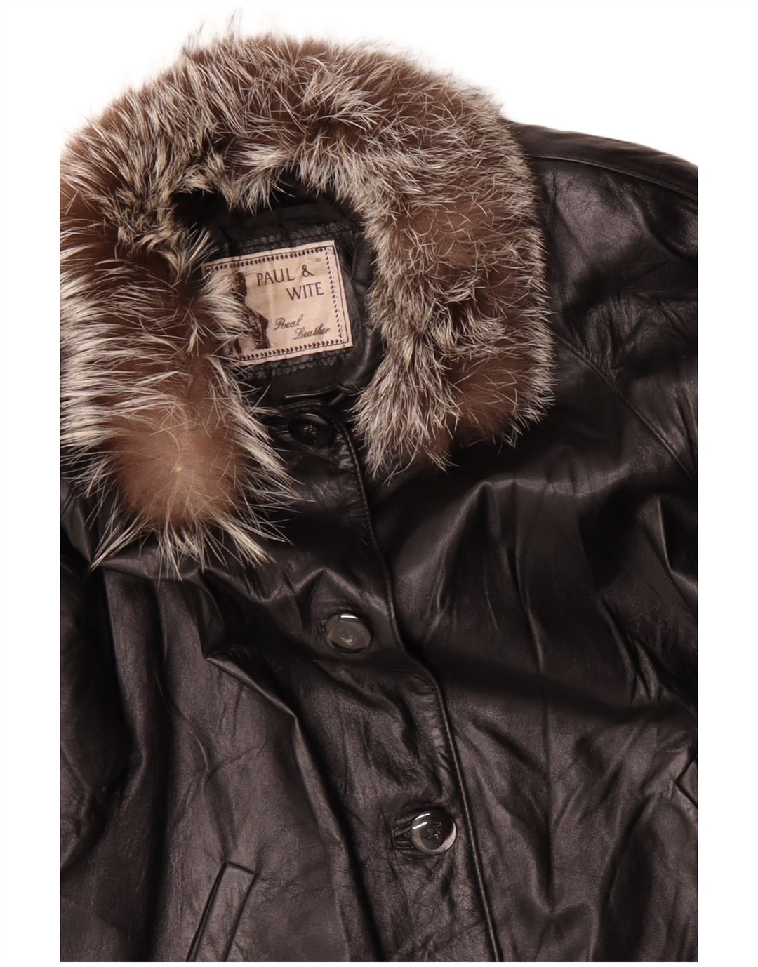 PAUL & WITE Ženski kožni kaput UK 20 2XL crna koža