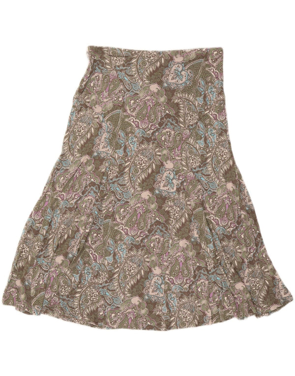 Marks & Spencer ženska suknja A-kroja UK 14 velika W32 siva paisley viskoza