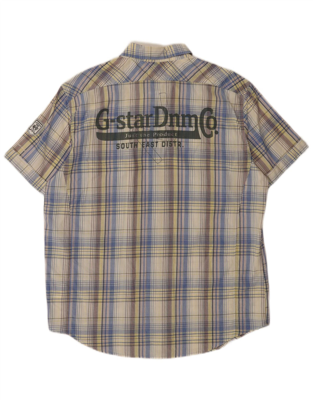 G-Star muška grafička majica kratkih rukava XL šareni karirani pamuk