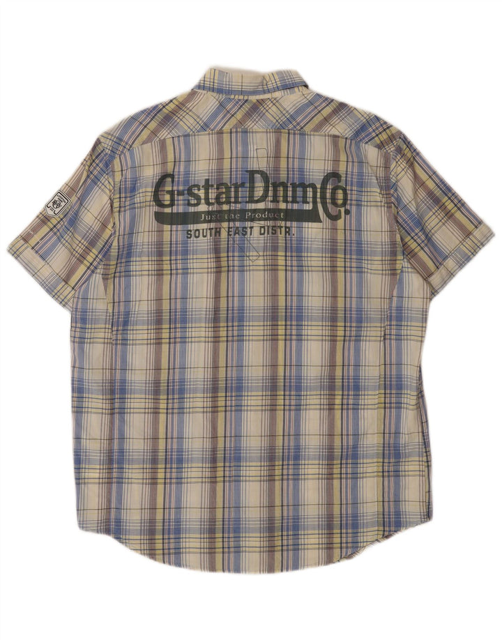 G-Star muška grafička majica kratkih rukava XL šareni karirani pamuk