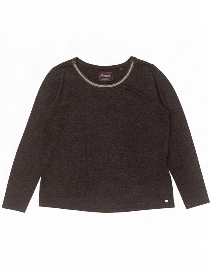 Superdry ženska majica dugih rukava UK 18 XL sivi pjegavi poliester