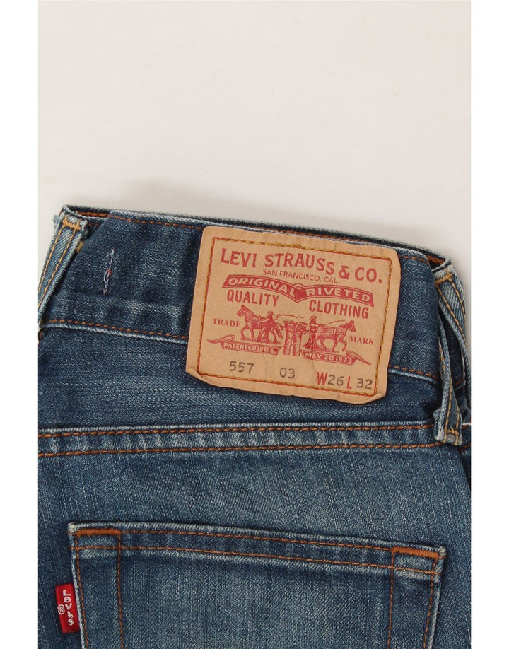 LEVI'S Womens 557 Straight Jeans W26 L26 Blue Cotton Vintage Levi's and Second-Hand Levi's from Messina Hembry 