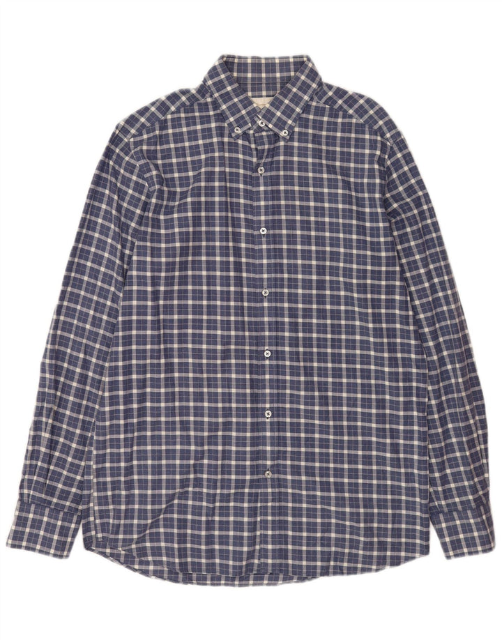Massimo Dutti muška flanelska košulja srednje tamnoplave kare